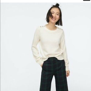 Ivory J.crew sweater with jewell buttons